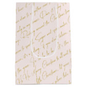 ピンク金ゴールドクリスマスパターン#36 ID1009 ミディアムペーパーバッグ (裏面)