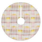 ピンク金ゴールドクリスマスパターン#7 ID1009 ブラッシュドポリエステルツリースカート (正面)