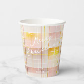 ピンク金ゴールドクリスマスパターン#7 ID1009 紙コップ (裏面)