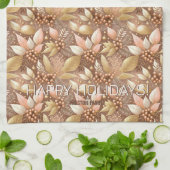 ピンク金ゴールドクリスマスパターン#8 ID1009 キッチンタオル (折り畳み)