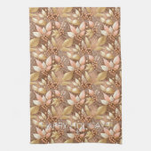 ピンク金ゴールドクリスマスパターン#8 ID1009 キッチンタオル (縦)