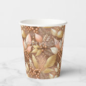 ピンク金ゴールドクリスマスパターン#8 ID1009 紙コップ (裏面)