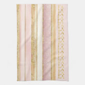 ピンク金ゴールドクリスマスファラパターン#27 ID1009 キッチンタオル (縦)