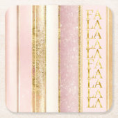 ピンク金ゴールドクリスマスファラパターン#27 ID1009 スクエアペーパーコースター (正面)