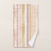 ピンク金ゴールドクリスマスファラパターン#27 ID1009 バスタオルセット (ハンドタオル)