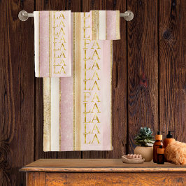 ピンク金ゴールドクリスマスファラパターン#27 ID1009 バスタオルセット