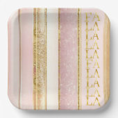 ピンク金ゴールドクリスマスファラパターン#27 ID1009 ペーパープレート (正面)