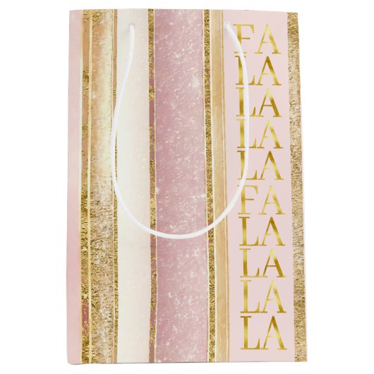 ピンク金ゴールドクリスマスファラパターン#27 ID1009 ミディアムペーパーバッグ