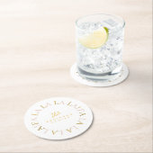 ピンク金ゴールドクリスマスファララID1009 ラウンドペーパーコースター (インサイチュ)