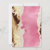ピンク金ゴールドクリーム女性のカーボーイ牛革誕生日 招待状 (裏面)