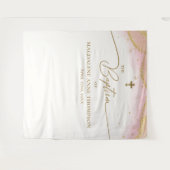 ピンク金ゴールドクロスガールバプテスマ タペストリー (正面(横))