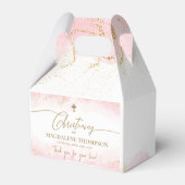 ピンク金ゴールドクロスサンキューガール《キリスト教》洗礼式や命名式 フェイバーボックス (裏面サイド)