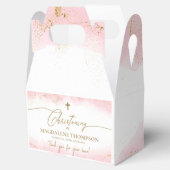 ピンク金ゴールドクロスサンキューガール《キリスト教》洗礼式や命名式 フェイバーボックス (オープン)