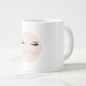 ピンク金ゴールドグライジーブラック睫毛 ジャンボコーヒーマグカップ (正面右)