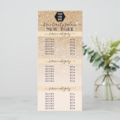 ピンク金ゴールドグラデーショングリッターロゴサロン価格表 (スタンド正面)