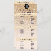 ピンク金ゴールドグラデーショングリッターロゴサロン価格表 (正面/裏面)