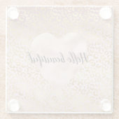 ピンク金ゴールドグラデーションヒョウ印刷コースター ガラスコースター (裏面)