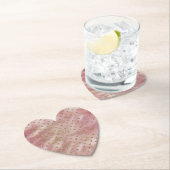 ピンク金ゴールドグラムグラデーション金ゴールドグリッターハート ペーパーコースター (インサイチュ)