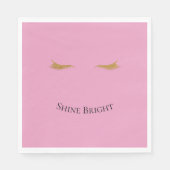 ピンク金ゴールドグラムグリッターまつ毛 スタンダードランチョンナプキン (正面)