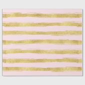 ピンク金ゴールドグラムストライプズ ラッピングペーパー (フラット)