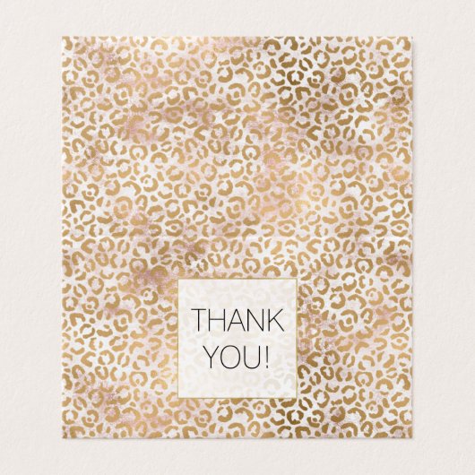 ピンク金ゴールドグラムヒョウ印刷ありがとう (外部フラット)