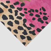 ピンク金ゴールドグラムヒョウ印刷抽象芸術 薄葉紙 (詳細)