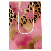 ピンク金ゴールドグラムヒョウ ミディアムペーパーバッグ (裏面)