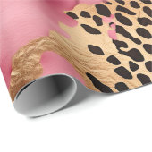 ピンク金ゴールドグラムヒョウ ラッピングペーパー (ロールコーナー)
