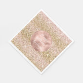 ピンク金ゴールドグリジーガーリースパークルグリッターグラデーション スタンダードランチョンナプキン (角)