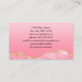 ピンク金ゴールドグリッターアゲフェミニンート小規模企業 名刺 (裏面)