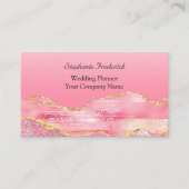 ピンク金ゴールドグリッターアゲフェミニンート小規模企業 名刺 (正面)
