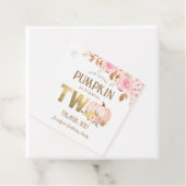 ピンク金ゴールドグリッターカボチャフローラガール2nd誕生日 フェイバータグ (インサイチュ)