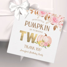 ピンク金ゴールドグリッターカボチャフローラガール2nd誕生日