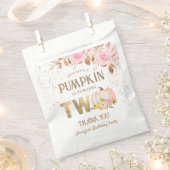 ピンク金ゴールドグリッターカボチャフローラガール2nd誕生日 フェイバーバッグ (クリップ留めされた状態)