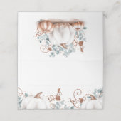 ピンク金ゴールドグリッターカボチャ秋の結婚式 プレイスカード (外部開封)