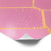 ピンク金ゴールドグリッターガールズ誕生日 ポスター (コーナー)