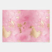 ピンク金ゴールドグリッターグラムクリスマスツリー ラッピングペーパーシート (正面2)