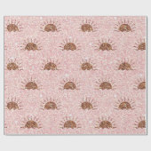 ピンク金ゴールドグリッターサンセットパターンデザイン ラッピングペーパー (フラット)