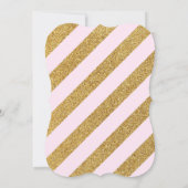 ピンク金ゴールドグリッタースパークルシックス誕生日招待状 招待状 (裏面)