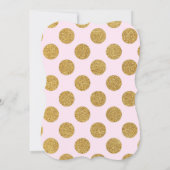 ピンク金ゴールドグリッタースパークルセカンド誕生日招待状 招待状 (裏面)