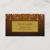 ピンク金ゴールドグリッタースパークル 名刺 (正面)