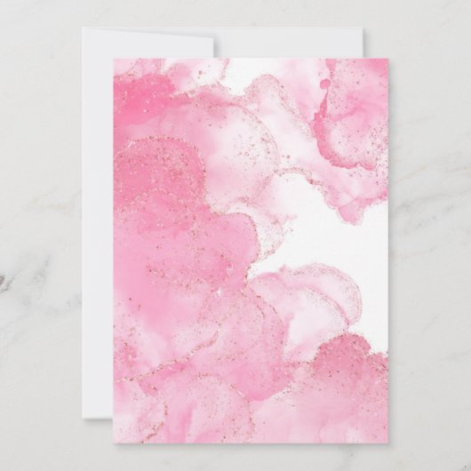 ピンク金ゴールドグリッタースモークブリデスメイドランチョン (裏面)