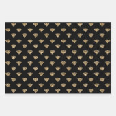 ピンク金ゴールドグリッターダイヤモンド ラッピングペーパーシート (正面3)