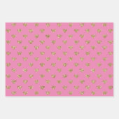 ピンク金ゴールドグリッターダイヤモンド ラッピングペーパーシート (正面)