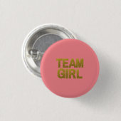 ピンク金ゴールドグリッターチームガールベビーシャワー 缶バッジ (正面&裏面)