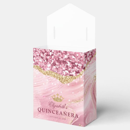 ピンク金ゴールドグリッターティアラアガテ15thキンセアニラ フェイバーボックス (オープン)