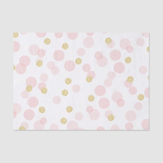 ピンク金ゴールドグリッタードット誕生日ギフト 薄葉紙 (正面)