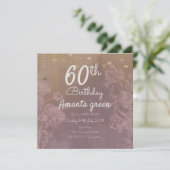 ピンク金ゴールドグリッターハート60誕生日 招待状 (スタンド正面)