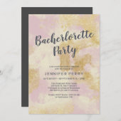 ピンク金ゴールドグリッターバチェロレッテ招待状 招待状 (正面/裏面)