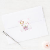 ピンク金ゴールドグリッターパンプキンユニコーンガールズ誕生日 スクエアシール (封筒)